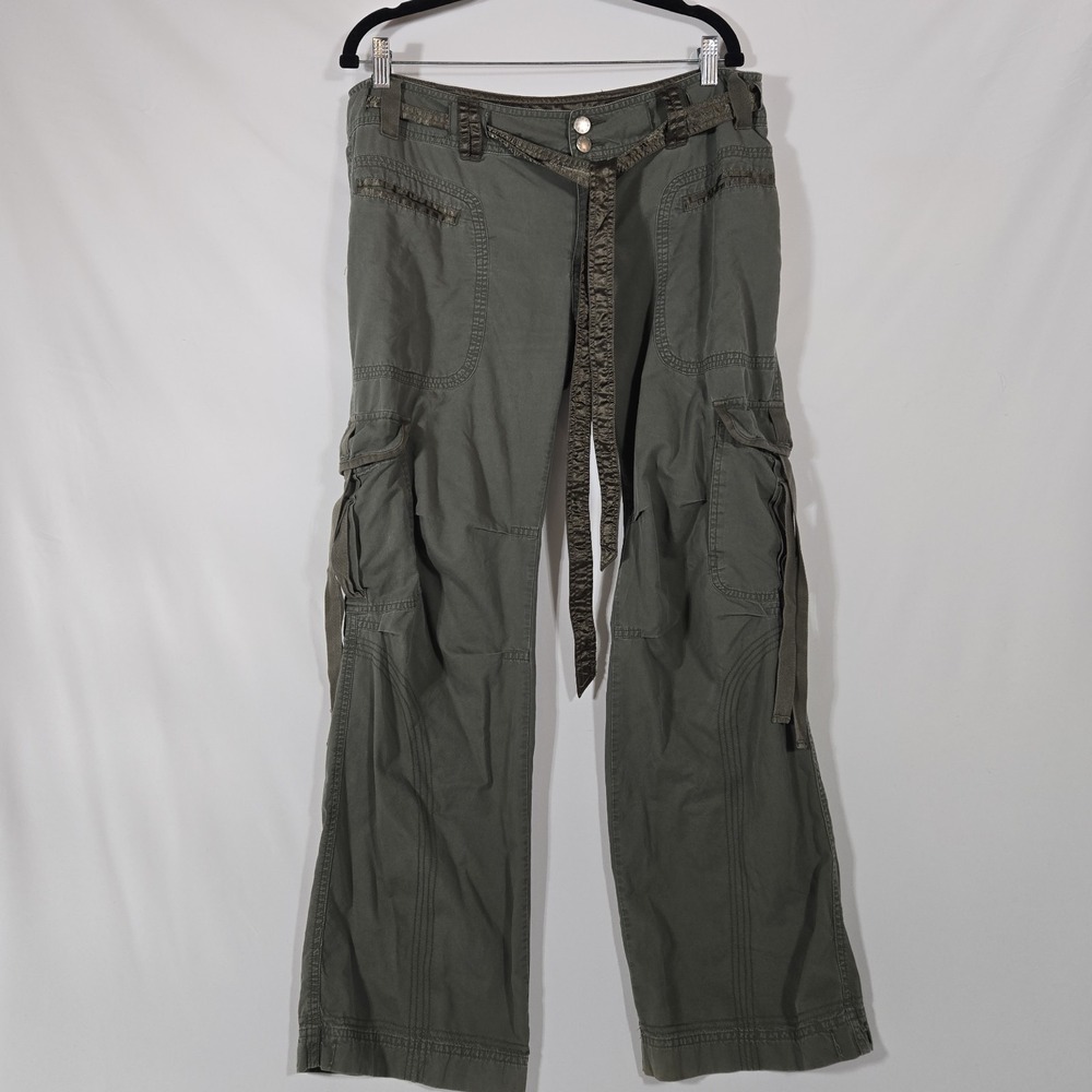 D & T Cargo Pants | Velvet Ribbon Belt | Size Women's 2XL - Picture 1 of 11